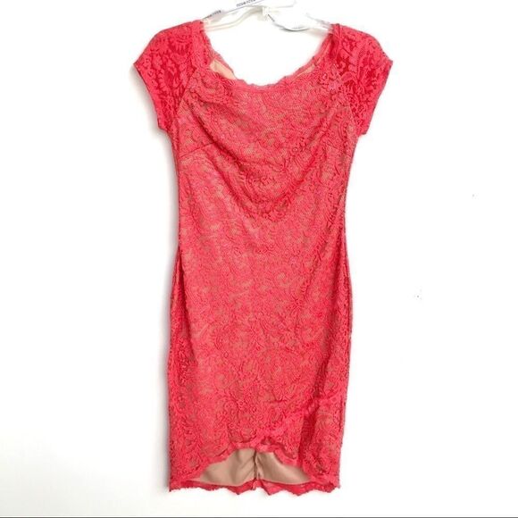 Bisou Bisou Peach Stretch Lace dress size 8 - Picture 1 of 8